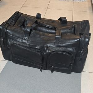 Black Leather Duffel Bag